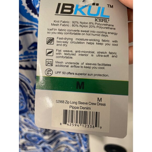 IBKÜL Womens Crew Dress Pippa Denim M Beach Swim Coastal - Picture 5 of 8